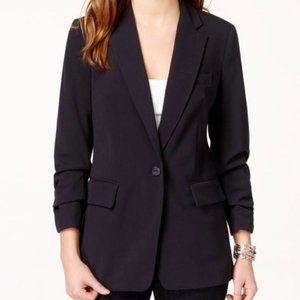 Michael Kors - Navy 3/4 Ruched Sleeve Blazer - 10